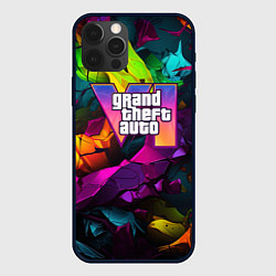 Чехол iPhone 12 Pro Max Gta лого камуфляж яркий неоновый