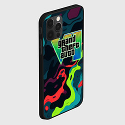 Чехол для iPhone 12 Pro Max Gta лого кислотный камуфляж, цвет: 3D-черный — фото 2