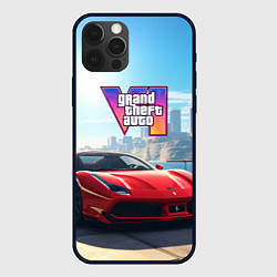 Чехол iPhone 12 Pro Max GTA 6 logo auto