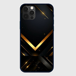 Чехол iPhone 12 Pro Max Gold luxury black abstract