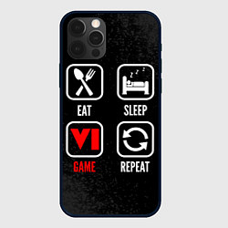 Чехол для iPhone 12 Pro Max Eat, sleep, GTA 6, repeat, цвет: 3D-черный