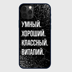 Чехол для iPhone 12 Pro Max Умный хороший классный: Виталий, цвет: 3D-черный