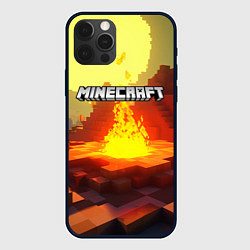 Чехол iPhone 12 Pro Max Minecraft костер и лого