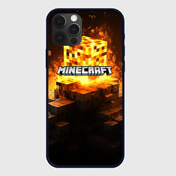 Чехол iPhone 12 Pro Max Minecraft огненный куб