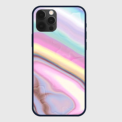 Чехол iPhone 12 Pro Max Розово-голубой мрамор