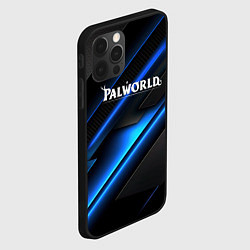 Чехол для iPhone 12 Pro Max Palworld logo blue neon abstract, цвет: 3D-черный — фото 2