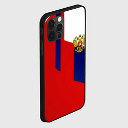 Чехол для iPhone 12 Pro Max Спортивная текстура герб России, цвет: 3D-черный — фото 2