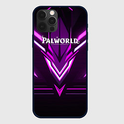 Чехол iPhone 12 Pro Max Palworld logo фиолетовая абстракция