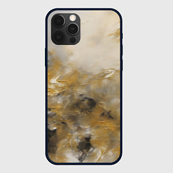 Чехол для iPhone 12 Pro Max Желто черная абстракция, цвет: 3D-черный