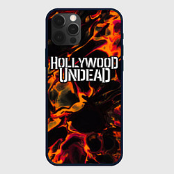 Чехол для iPhone 12 Pro Max Hollywood Undead red lava, цвет: 3D-черный