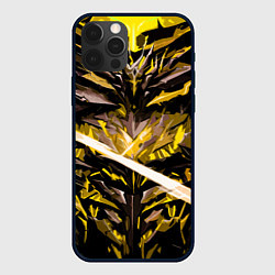 Чехол для iPhone 12 Pro Max Жёлтый камень на чёрном фоне, цвет: 3D-черный