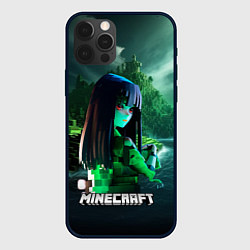 Чехол для iPhone 12 Pro Max Minecraft девушка на острове, цвет: 3D-черный