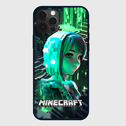 Чехол iPhone 12 Pro Max Minecraft персонаж на острове