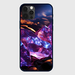 Чехол для iPhone 12 Pro Max Фиолетовые комические камни, цвет: 3D-черный