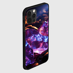 Чехол для iPhone 12 Pro Max Фиолетовые комические камни, цвет: 3D-черный — фото 2