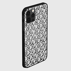 Чехол для iPhone 12 Pro Max Чёрный узор на белом фоне, цвет: 3D-черный — фото 2