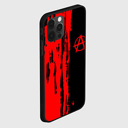 Чехол для iPhone 12 Pro Max Анархия красные краски лого, цвет: 3D-черный — фото 2