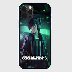 Чехол для iPhone 12 Pro Max Minecraft персонаж хакер, цвет: 3D-черный