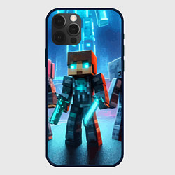 Чехол iPhone 12 Pro Max Minecraft - ai art neon