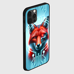 Чехол для iPhone 12 Pro Max Лиса кибер робот терминатор, цвет: 3D-черный — фото 2