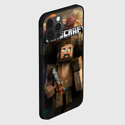 Чехол для iPhone 12 Pro Max Minecraft персонаж с бородой у горы, цвет: 3D-черный — фото 2