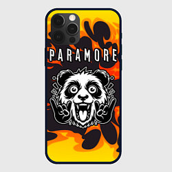 Чехол для iPhone 12 Pro Max Paramore рок панда и огонь, цвет: 3D-черный