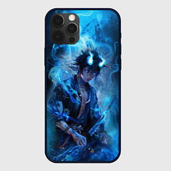 Чехол для iPhone 12 Pro Max Синий демон - Синий экзорцист, цвет: 3D-черный
