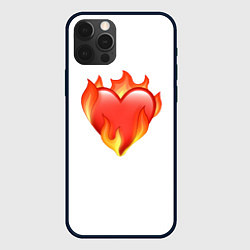 Чехол для iPhone 12 Pro Max Сердце в огне эмодзи, цвет: 3D-черный