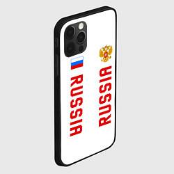 Чехол для iPhone 12 Pro Max Россия три полоски на белом фоне, цвет: 3D-черный — фото 2