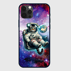 Чехол iPhone 12 Pro Max Brave cat in space - ai art