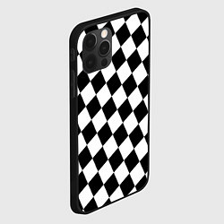 Чехол для iPhone 12 Pro Max Шахматные клетки абстракция, цвет: 3D-черный — фото 2