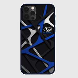 Чехол для iPhone 12 Pro Max Subaru - 3D texture, цвет: 3D-черный