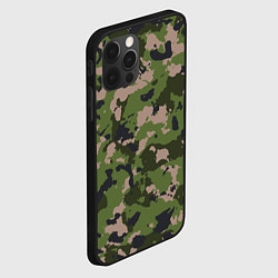 Чехол для iPhone 12 Pro Max Камуфляжный паттерн в стиле Woodland, цвет: 3D-черный — фото 2