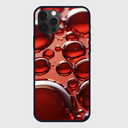 Чехол для iPhone 12 Pro Max Крупные красные капли, цвет: 3D-черный