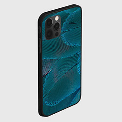 Чехол для iPhone 12 Pro Max Зеленые перья птицы, цвет: 3D-черный — фото 2