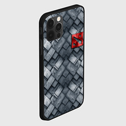 Чехол для iPhone 12 Pro Max Dota - metal texture logo, цвет: 3D-черный — фото 2