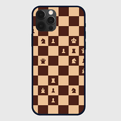 Чехол iPhone 12 Pro Max Коричневая шахматная доска