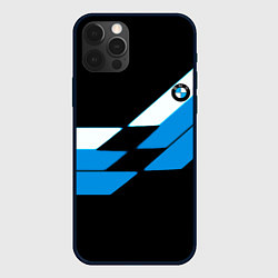 Чехол для iPhone 12 Pro Max BMW sport geometry blu, цвет: 3D-черный