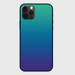 Чехол для iPhone 12 Pro Max Градиент зелёно-фиолетовый, цвет: 3D-черный