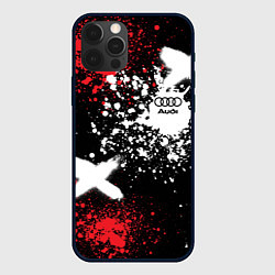 Чехол для iPhone 12 Pro Max Ауди на фоне граффити и брызг красок, цвет: 3D-черный