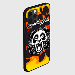 Чехол для iPhone 12 Pro Max Rolling Stones рок панда и огонь, цвет: 3D-черный — фото 2