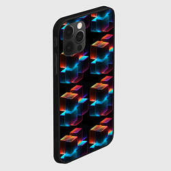 Чехол для iPhone 12 Pro Max Разноцветные неоновые кубы, цвет: 3D-черный — фото 2
