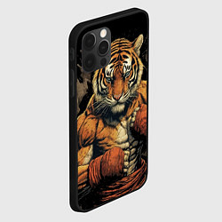 Чехол для iPhone 12 Pro Max Муай-Тай тигр боевые искусства, цвет: 3D-черный — фото 2