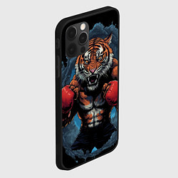 Чехол для iPhone 12 Pro Max Муай - Тай тигр в стойке боевые искусства, цвет: 3D-черный — фото 2