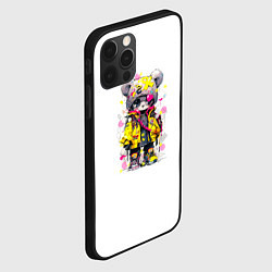 Чехол для iPhone 12 Pro Max Медвежонок аниме в стиле pop art, цвет: 3D-черный — фото 2