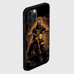 Чехол для iPhone 12 Pro Max Брутальный мотоциклист, цвет: 3D-черный — фото 2