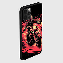 Чехол для iPhone 12 Pro Max Мотокросс красные брызги, цвет: 3D-черный — фото 2