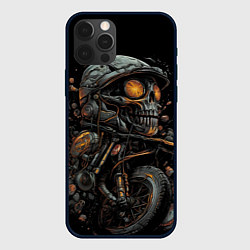 Чехол для iPhone 12 Pro Max Большой череп на мото, цвет: 3D-черный