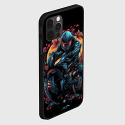 Чехол для iPhone 12 Pro Max Мотоцикл в стиле киберпанк, цвет: 3D-черный — фото 2