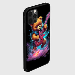 Чехол для iPhone 12 Pro Max Большой плюшевый медведь играет на гитаре, цвет: 3D-черный — фото 2